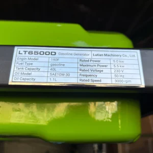 پنل کنترل و خروجی‌های موتور برق لوتیان LT6500D